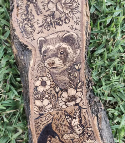 Pirografía Zorro Silvestre