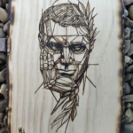Pirografía Hombre Pensando