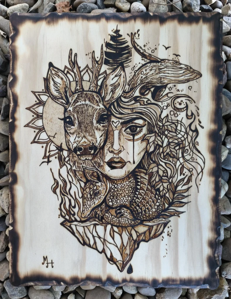 Pirografía Naturaleza