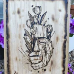 Pirografía Pensamiento Flor