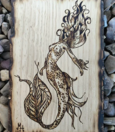 Pirografía Sirena