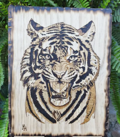 Pirografía Tigre