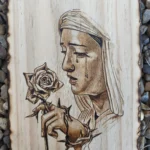Pirografía Virgen