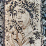 Pirografía Virgen Macarena